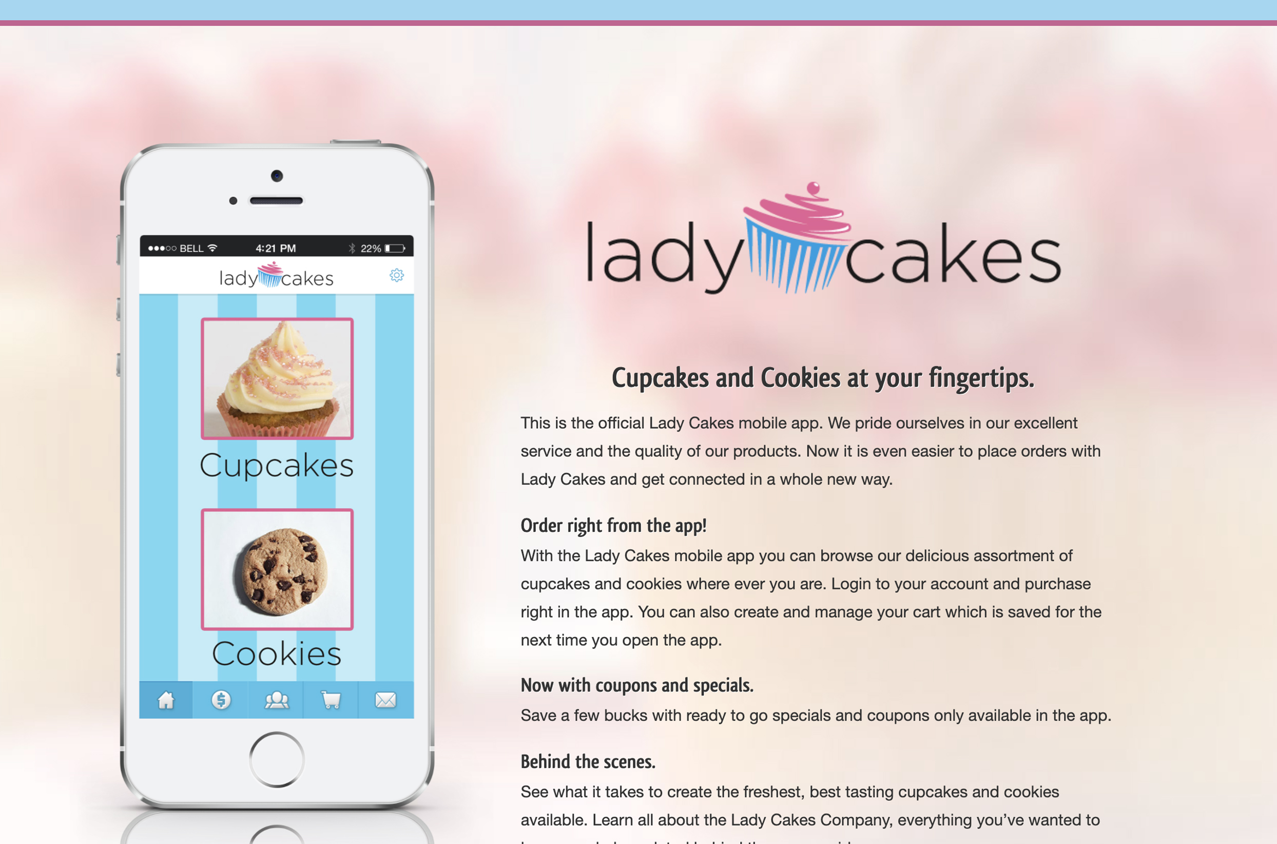 Lady Cakes App Page Thumbnail